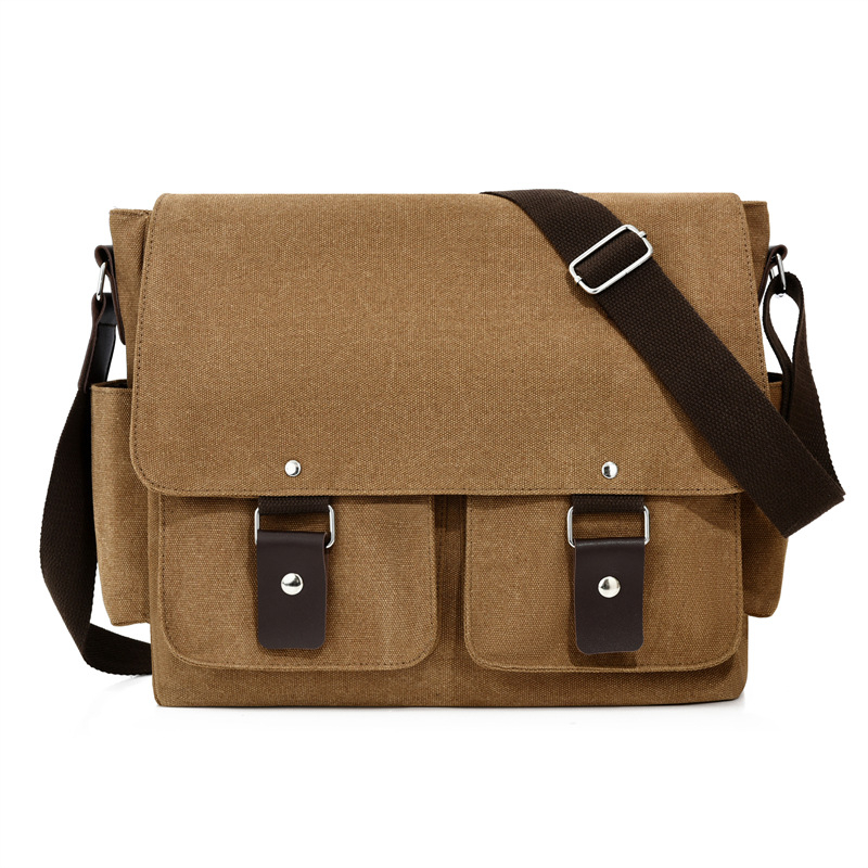 Muška platnena torbica za rame – poslovni putnik, vodootporna, podstava od poliestera, crossbody, casual putovanja
