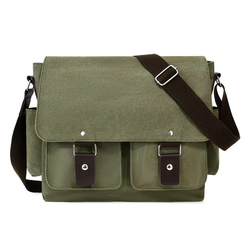 Muška platnena torbica za rame – poslovni putnik, vodootporna, podstava od poliestera, crossbody, casual putovanja