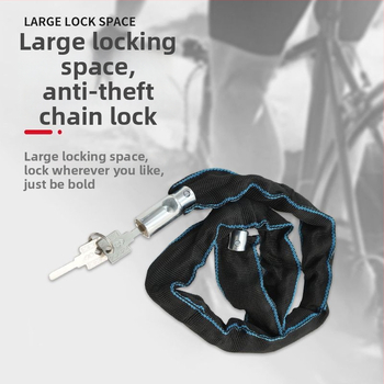 Lopás elleni kerékpárlánc zár – hordozható, vastagított és hosszabb lánc, elektromos és hegyi kerékpárokhoz