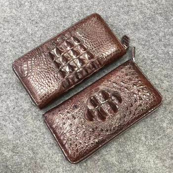 Muški clutch od kože krokodila, duga torbica od prave kože za poslovni stil, otporna na habanje, jednobojna unutarnja podstava