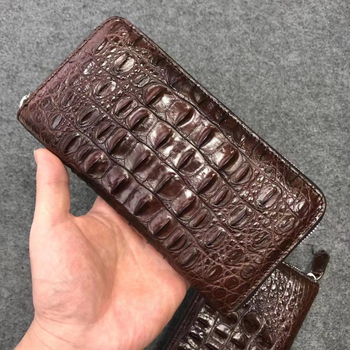 Muški clutch od kože krokodila, duga torbica od prave kože za poslovni stil, otporna na habanje, jednobojna unutarnja podstava