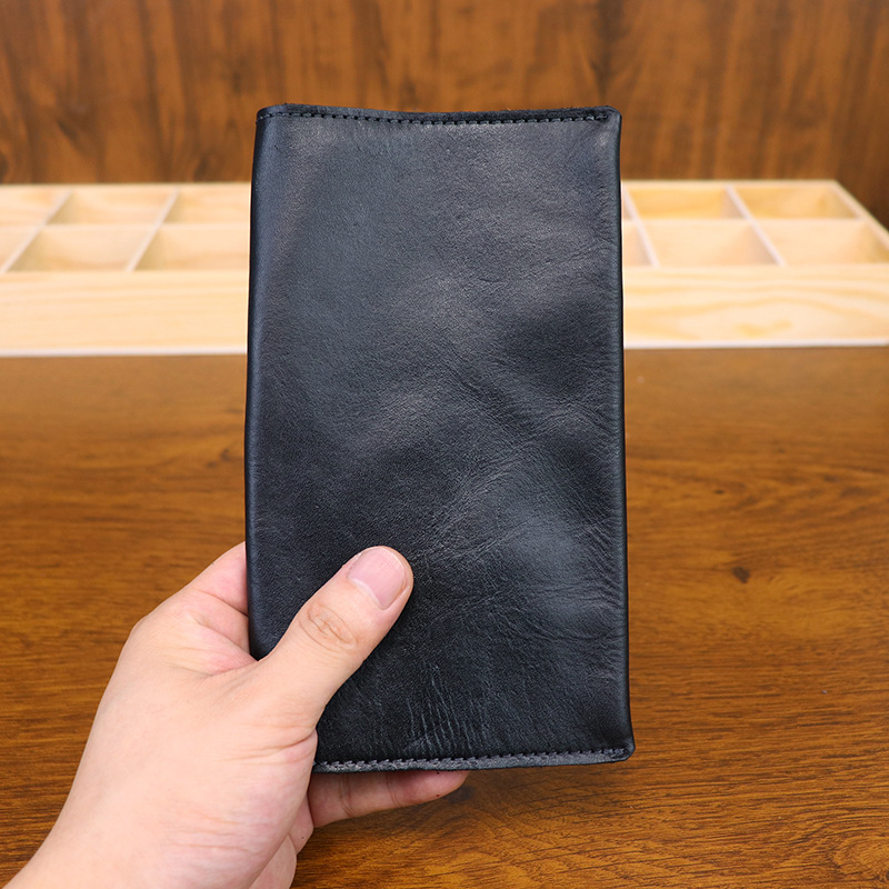 Torba za passport i dokumente od prave kože s rastlinskim tretmanom i ručno patinom, podstava od prave kože, retro poslovni stil, džep za telefon