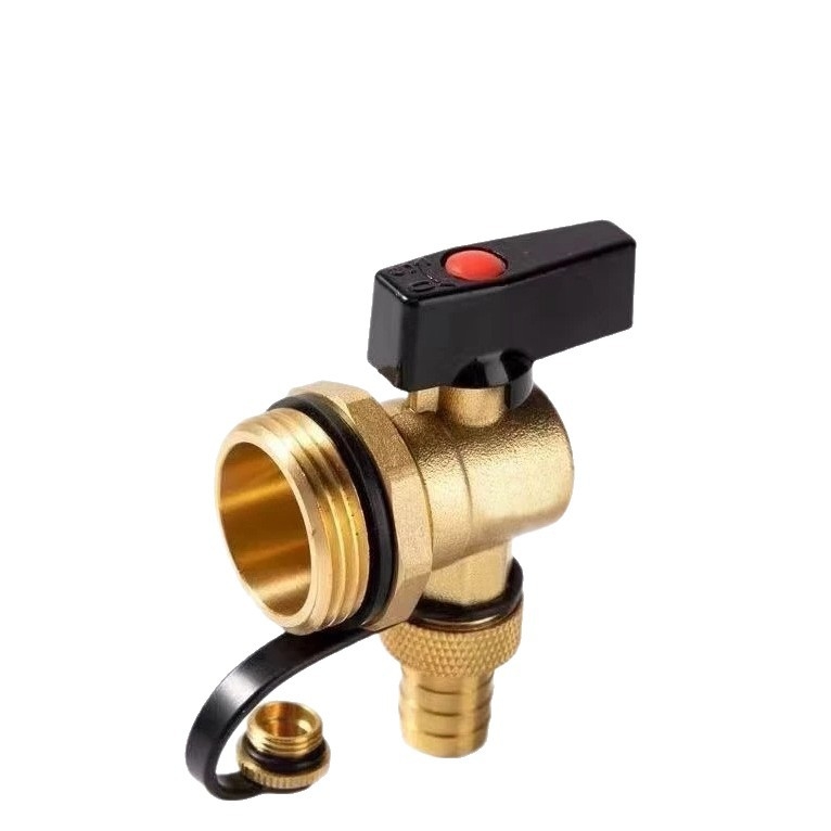 Valvă de drenaj pentru distribuția încălzirii prin podea, flux mare, cupru, conectare filetata, temperatură de funcționare 0–100 °C, apă