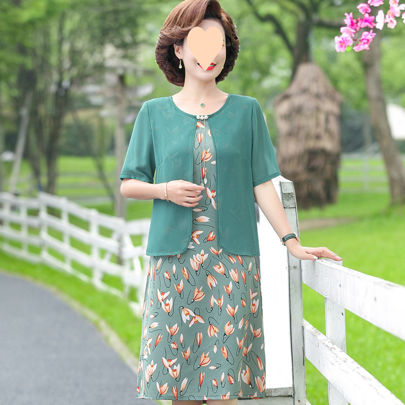 Ženska ljetna haljina od šifona i poliestera, A-linija, srednja duljina, polo ovratnik, kratki rukav, street-hipster stil