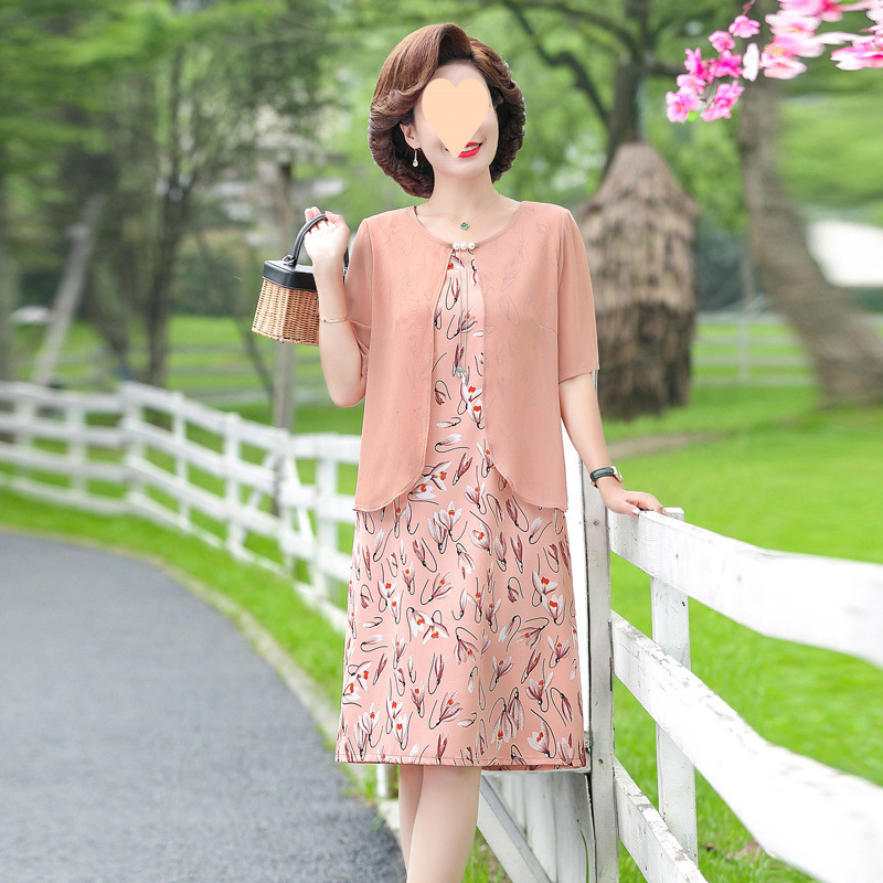 Ženska ljetna haljina od šifona i poliestera, A-linija, srednja duljina, polo ovratnik, kratki rukav, street-hipster stil