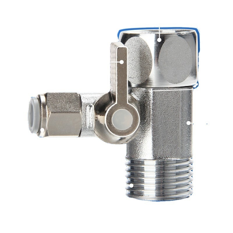 Ventil s tri puta za pročišćivač vode, bakar, model JS1038-3, okretni montažni, 0–90 °C, voda