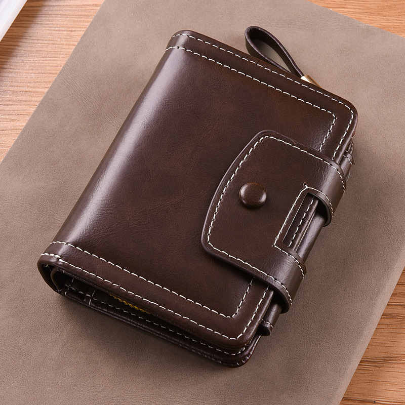 Muška kratka novčanik s vertikalnim dizajnom, integrirani držač za vozačku kartu, PU koža, gradski minimalizam, proširenje, proljeće 2025