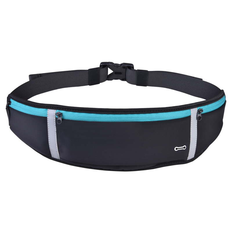 Geantă talie sport din Nylon Lycra, fermoar, unisex, stil coreean cu buzunare multiple, model YBFF-20007-3, dimensiuni 400×100 mm