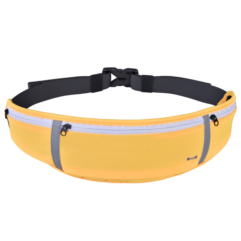 Geantă talie sport din Nylon Lycra, fermoar, unisex, stil coreean cu buzunare multiple, model YBFF-20007-3, dimensiuni 400×100 mm