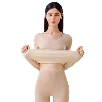 Унисекс термален комплект за горно и долно облекло – полиестер-кашмир-силк смес, екстра дебелина 301–350 g/m², солиден цвят, кръгло деколте, дълги ръкави