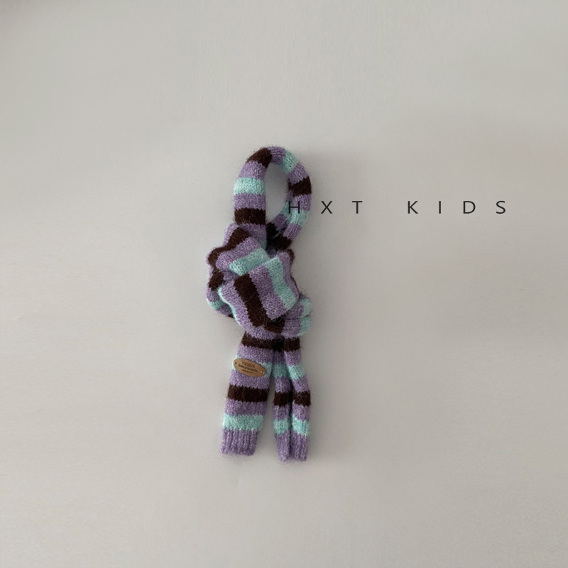 Dječji šal s prugama u color-block uzorku, warp-knit pamuk za zimsku toplinu - Also Today