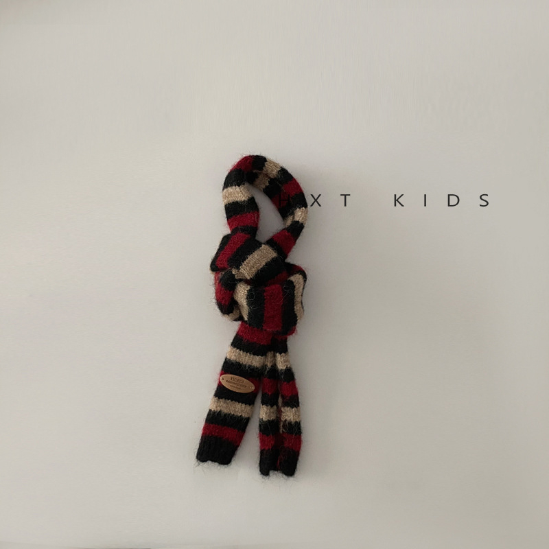 Dječji šal s prugama u color-block uzorku, warp-knit pamuk za zimsku toplinu - Also Today
