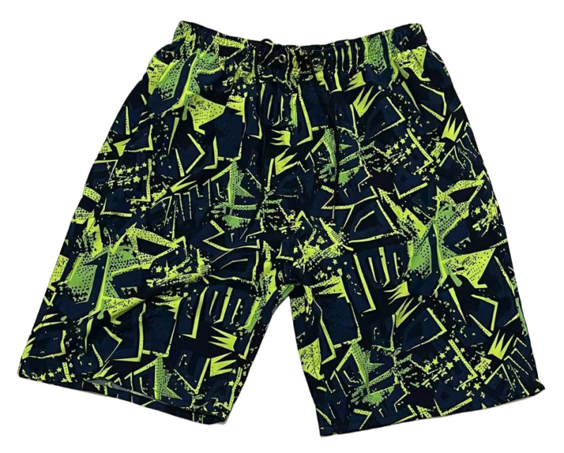 Ανδρικά παντελόνια παραλίας — χαλαρή γραμμή, Ice Silk γρήγορο στέγνωμα, μίγμα πολυεστέρα με σχέδιο ριγέ και μικρά λουλούδια