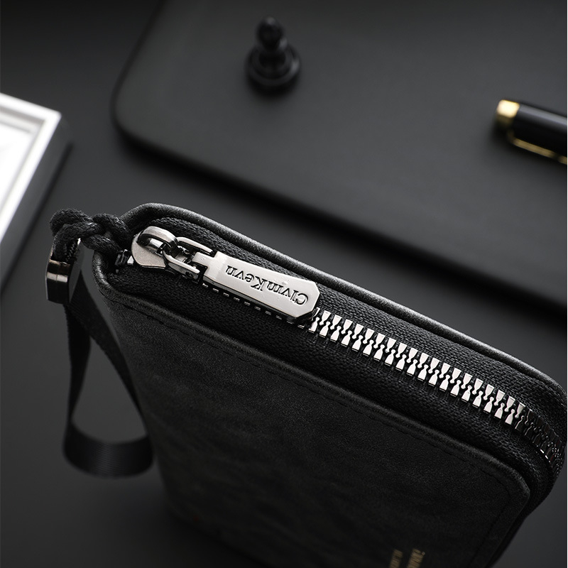 Portofel masculin lung cu mai multe compartimente pentru carduri (Material: PU; Funcție: ultra-ușor, rezistent; Captuseală: piele sintetică; Brand: CLVMKEVN; Categorie: geantă clutch pentru bărbați)