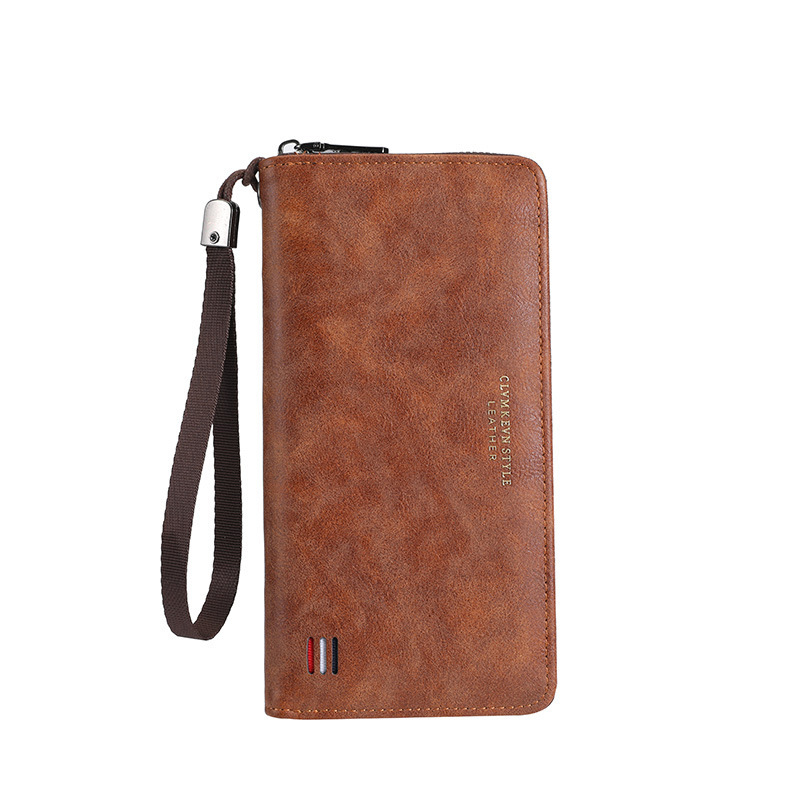 Portofel masculin lung cu mai multe compartimente pentru carduri (Material: PU; Funcție: ultra-ușor, rezistent; Captuseală: piele sintetică; Brand: CLVMKEVN; Categorie: geantă clutch pentru bărbați)
