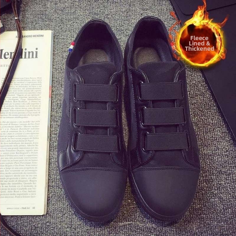 Мъжки обувки в корейски стил, средно високи канвасови обувки, дишаща памучна горна част, каучукова подметка, кожена носна част