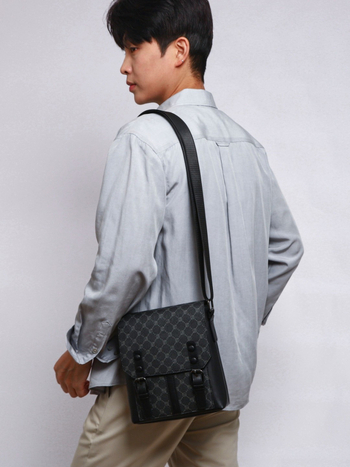 Muška crossbody torbica, karirani uzorak, PU, vodootporna, protiv krađe, otporna na udarce