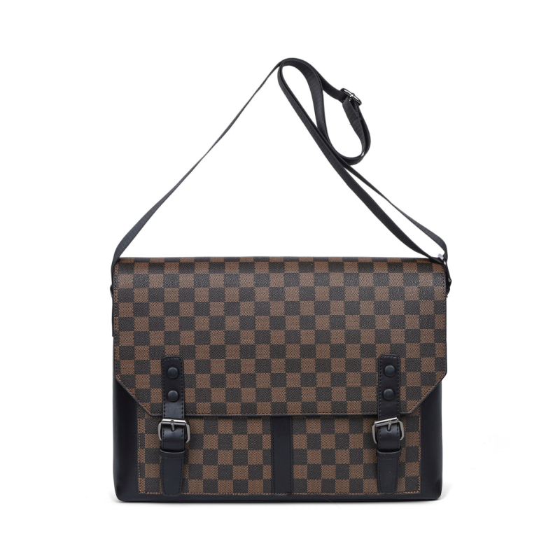 Muška crossbody torbica, karirani uzorak, PU, vodootporna, protiv krađe, otporna na udarce