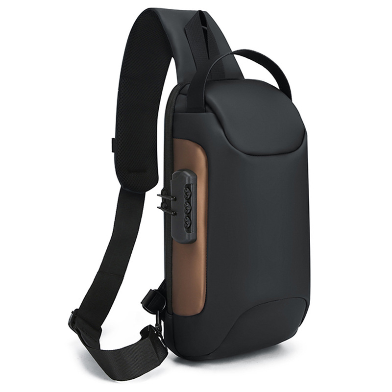 Muška Chest Bag, Street Trend stil, jednofarbni dizajn, otporna na udarce, podstava od poliestera