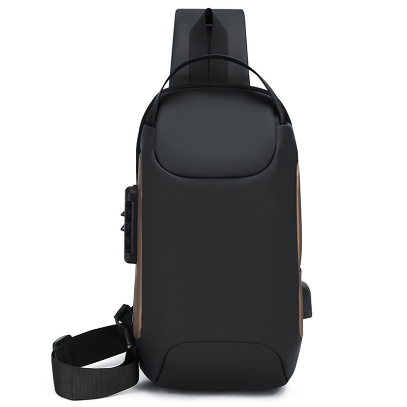 Muška Chest Bag, Street Trend stil, jednofarbni dizajn, otporna na udarce, podstava od poliestera