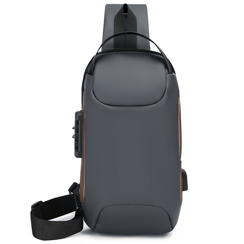 Muška Chest Bag, Street Trend stil, jednofarbni dizajn, otporna na udarce, podstava od poliestera