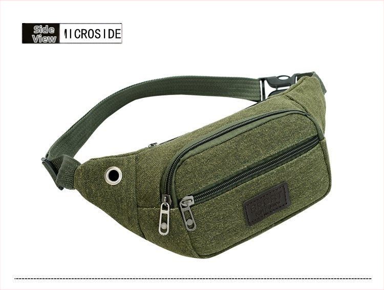 Muška torba za pojas - platno, prozračna, podstava poliester (Materijal: platno; Funkcija: prozračna; Podstava: poliester)