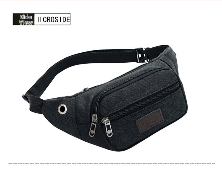 Muška torba za pojas - platno, prozračna, podstava poliester (Materijal: platno; Funkcija: prozračna; Podstava: poliester)