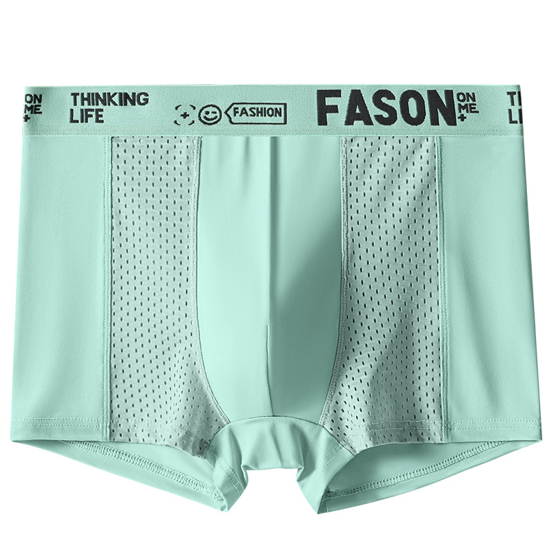 Férfi jégselyem boxerok, lélegzőek, gyorsan száradó, antibakteriális, kötött anyag