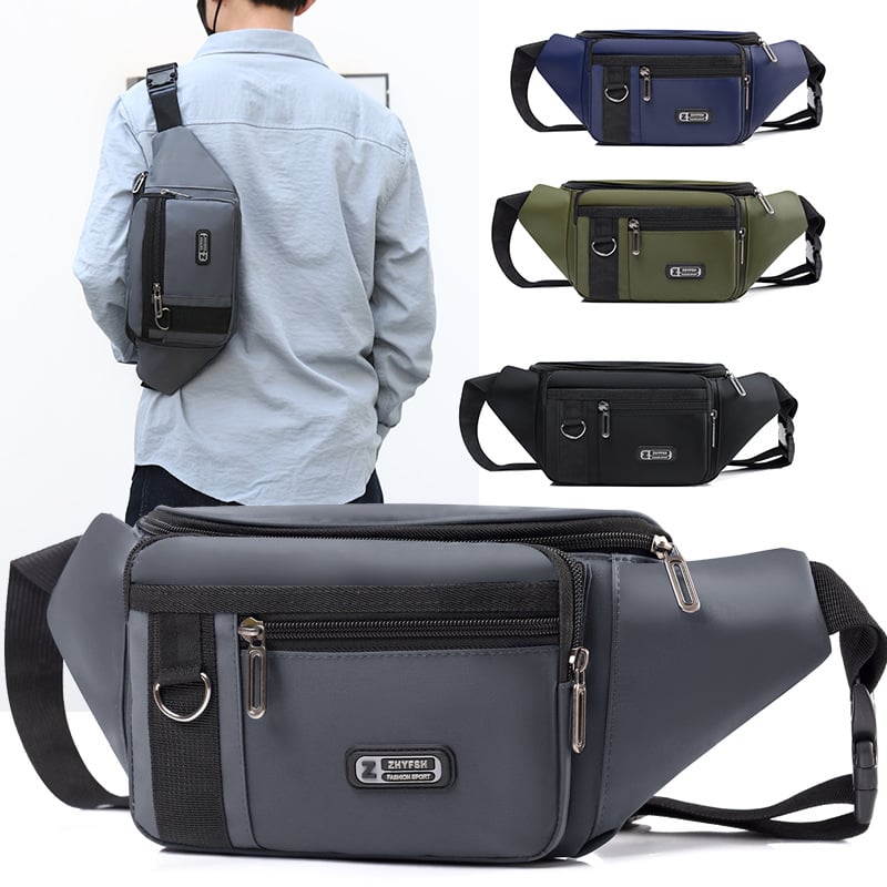 Muška torbica za prsa — gradski jednostavan stil, Oxford platno, prozračna podstava, velika kapaciteta, crossbody dizajn