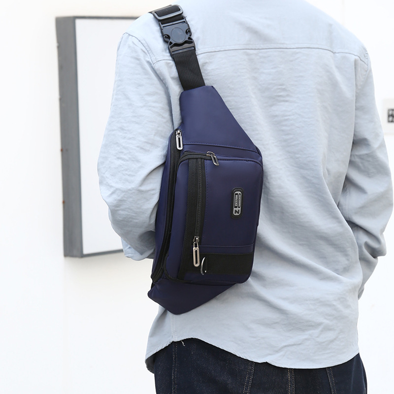 Muška torbica za prsa — gradski jednostavan stil, Oxford platno, prozračna podstava, velika kapaciteta, crossbody dizajn
