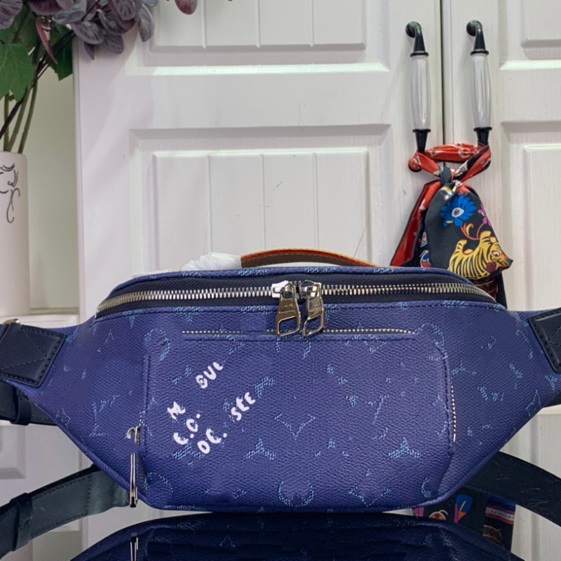 Muška torba od prave kože, crossbody, gradski stil, graffiti uzorak, podstava od najlona, vodootporna