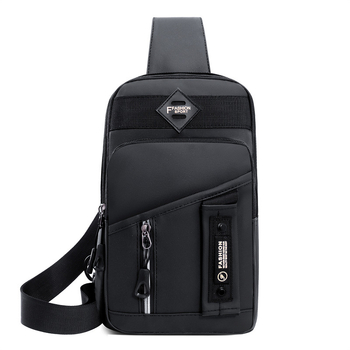 Geantă toracică din pânză | Rezistentă la apă și uzură | Căptușeală din poliester | Model cu litere | Pentru călătorii de afaceri