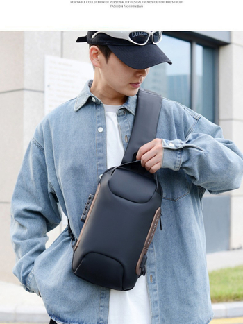 Muška torba za prsa za outdoor športove, vodootporna, otporna na habanje, Filmski materijal, podstava od poliestera, jesen 2025