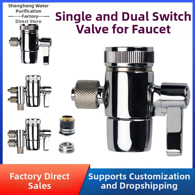 Клапан за превключване на филтър за пречистване на вода, меден, електроплатен, водоразделител, 100°C