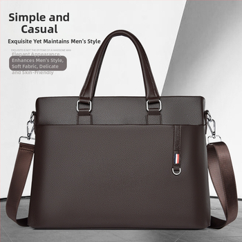 Επιχειρηματική τσάντα σε στυλ αστικής απλότητας, υλικό PU, επένδυση από καμβά, κατάλληλη για επιχειρηματικά ταξίδια