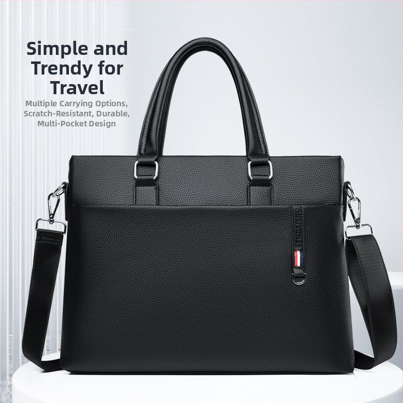 Επιχειρηματική τσάντα σε στυλ αστικής απλότητας, υλικό PU, επένδυση από καμβά, κατάλληλη για επιχειρηματικά ταξίδια