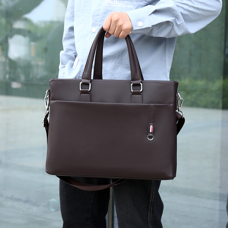 Επιχειρηματική τσάντα σε στυλ αστικής απλότητας, υλικό PU, επένδυση από καμβά, κατάλληλη για επιχειρηματικά ταξίδια