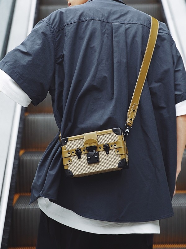 Muška crossbody torba s retro stilom euro-američki, PU materijal, vodootporna, izuzetno lagana, preklopiva — FILWHITE