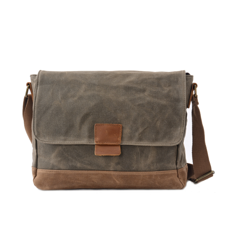 Muška platnena crossbody torba od platna | vodootporna, RFID zaštita, otpornost na rezanje, za 12-inčni laptop