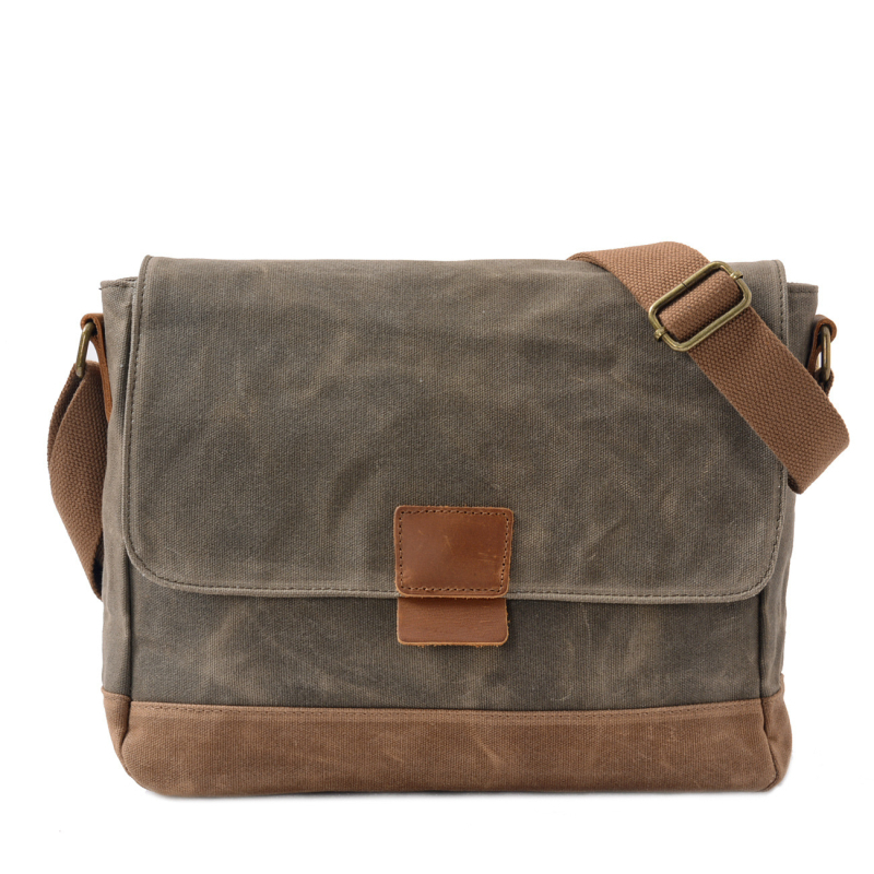 Muška platnena crossbody torba od platna | vodootporna, RFID zaštita, otpornost na rezanje, za 12-inčni laptop