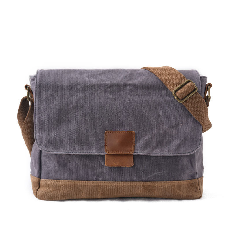 Muška platnena crossbody torba od platna | vodootporna, RFID zaštita, otpornost na rezanje, za 12-inčni laptop