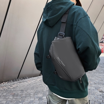 Muška crossbody torba s uličnim stilom, od Oxford platna, dizajn za smanjenje opterećenja, podstava od poliestera, jednodobni uzorak.