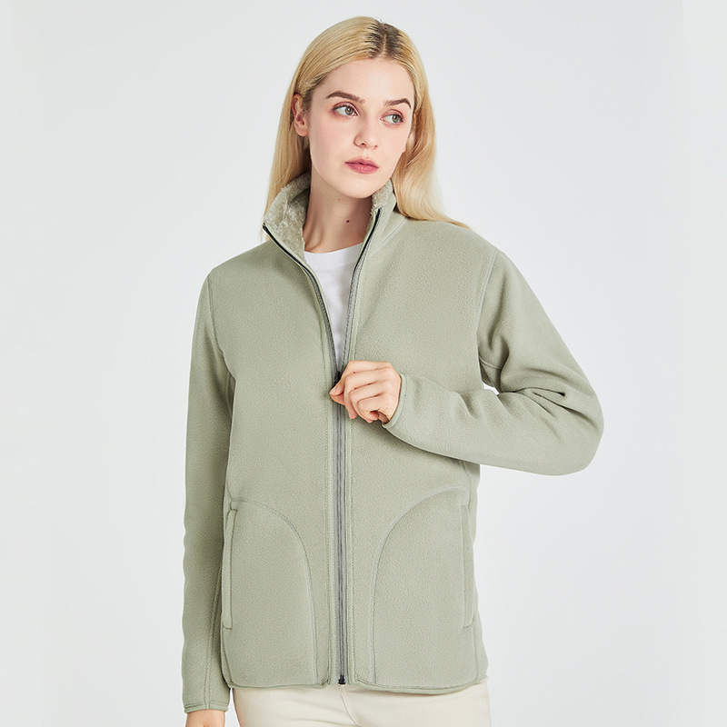 Unisex megfordítható polár fleece kabát kardigán stílusban, 100% kasmír, polár bélés, egyszínű