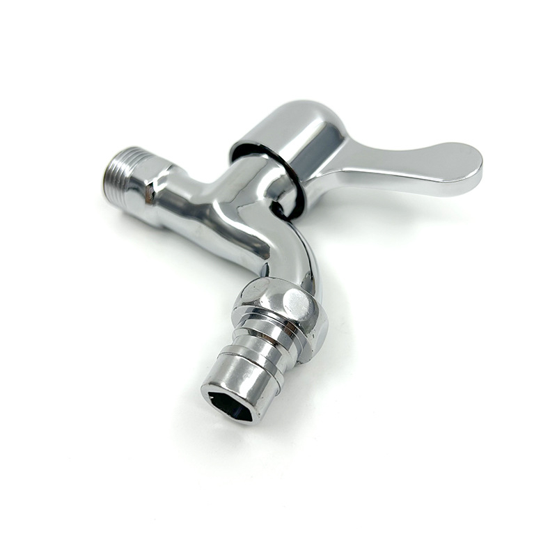 Prívod vody pre práčku, dizajn s jednopojazdovým kĺbom, telo zo zliatiny zinku, mosadzové jadro ventilu, vhodný pre pripojenie k práčke a umývadlu