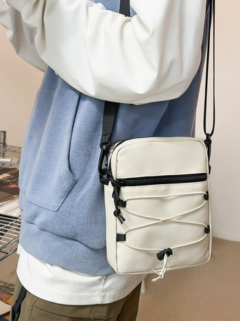 Muška crossbody torba - ulični stil, Oxford platno, otporna na habanje, podstava od poliestera, jednobojni dizajn