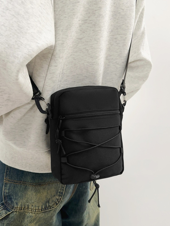 Muška crossbody torba - ulični stil, Oxford platno, otporna na habanje, podstava od poliestera, jednobojni dizajn