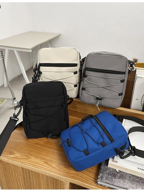 Muška crossbody torba - ulični stil, Oxford platno, otporna na habanje, podstava od poliestera, jednobojni dizajn