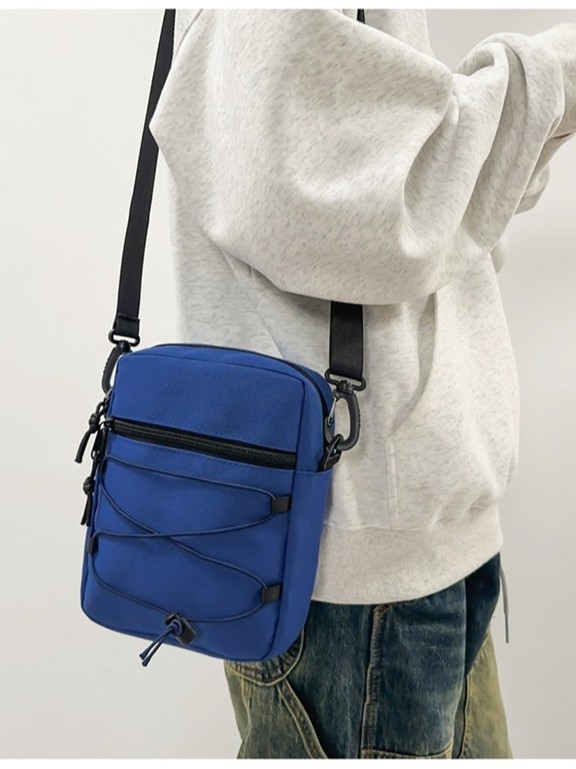 Muška crossbody torba - ulični stil, Oxford platno, otporna na habanje, podstava od poliestera, jednobojni dizajn