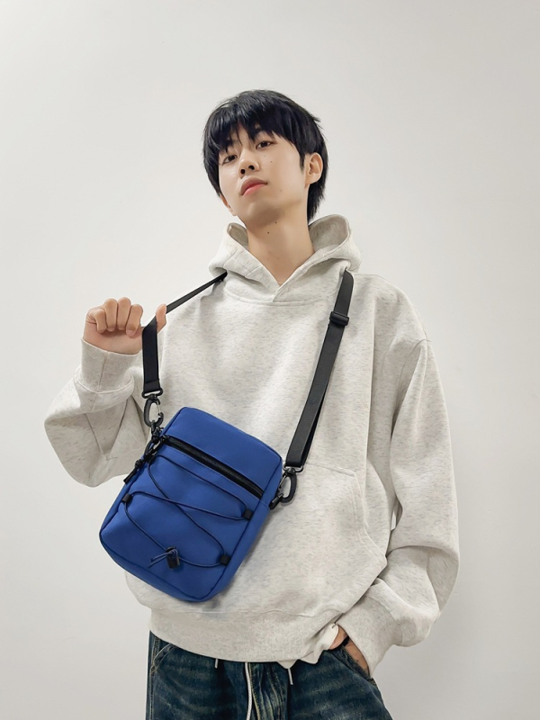 Muška crossbody torba - ulični stil, Oxford platno, otporna na habanje, podstava od poliestera, jednobojni dizajn