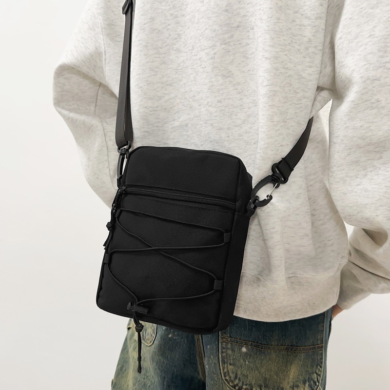Muška crossbody torba - ulični stil, Oxford platno, otporna na habanje, podstava od poliestera, jednobojni dizajn